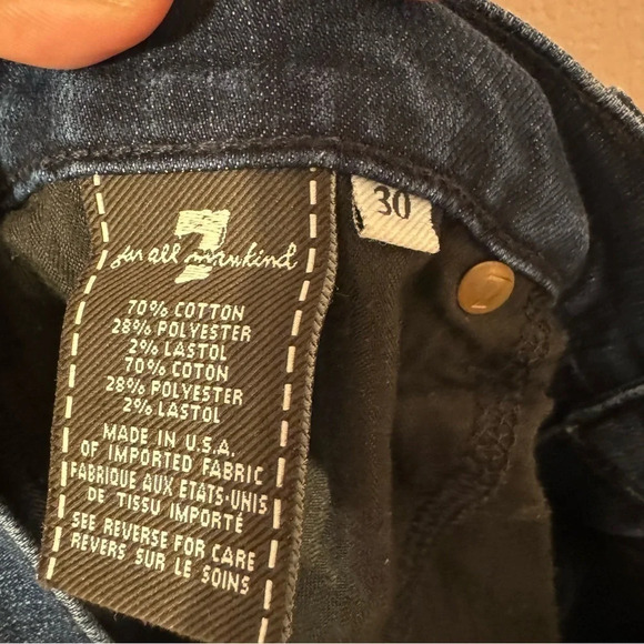 7 For all Mankind  Roxanne Dark Blue Jeans Size 30 - Picture 9 of 9